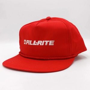 Vintage Fill-Rite Snapback Trucker Hat 90s Work Cap Industrial Advertising Red